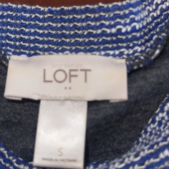 Loft Sweater Dress A-Line Blue White - size small. JJ - Picture 2 of 6